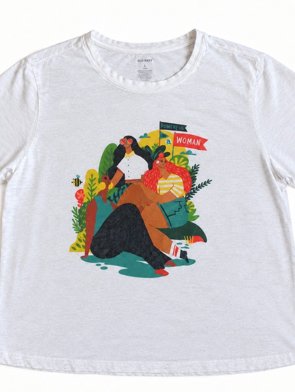 Vintage Style Old Navy "Powerful Like A Woman" Tee - Size L